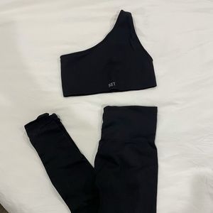 SET ACTIVE top and leggings - black size S